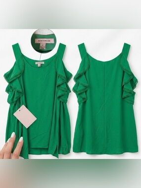 Remixmess Cold Shoulder Ruffle Blouse - NWT